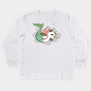 Unicorn Fairy Mer-Panda (Color) Kids Long Sleeve T-Shirt